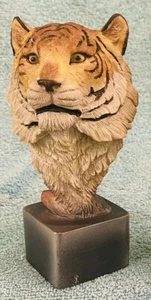 Mill Creek Studio’s Tigers Head With Base Cold Hand Cast Resin - Picture 1 of 8