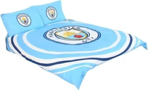 Manchester City FC Double Bedding Duvet Set Cover - Pulse - Picture 1 of 3