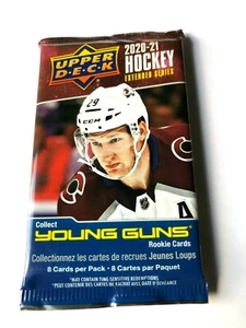 Paquete de 8 cartas de hockey serie extendida Upper Deck 2020/21 coleccionar Young Guns - Imagen 1 de 4