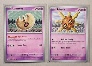 Lunatone 092/197 & Solrock 093/197 Pokemon card Obsidian Flames uncommon NM - Picture 1 of 1