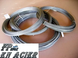 Cable Acier Diamètre 3-4 mm Acier Gaine PVC Transparent Souple Vendu Au Mètre - Bild 1 von 1