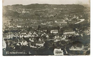 vintage aerial view town Bischofszell Postcard Switzerland RPPC FLAWED - Picture 1 of 2