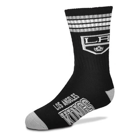Youth For Bare Feet Los Angeles Kings 4-Stripe Deuce Quarter-Length Socks Cover