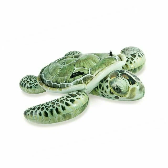 Intex 57555EP 75 inch Realistic Sea Turtle Swimming Pool Inflatable Ride On