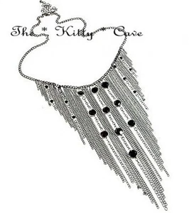 Ethnic Dance Tribal Retro Fringe Waterfall Curtain Tassels Feature Bib Necklace - Picture 1 of 1