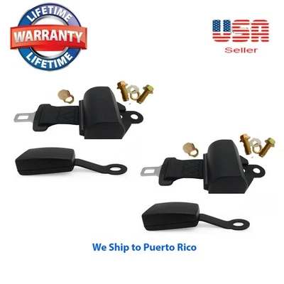 2 set 2 Point Safety Black Seat Belt Lap Diagonal For Car SUV Engineering - Image 1 of 4