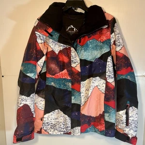 GSOU Snow Womens Sz L Jacket Colorful Waterproof Ski Winter Snowboard - Picture 1 of 12