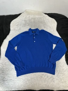 Maglione Callaway Uomo L Large Blu Lana Merino Golf Manica Lunga Polo Classica - Foto 1 di 7