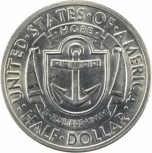 Medio dólar de plata conmemorativo de Rhode Island 1936-S elección BU sin certificación #230 - Imagen 1 de 2