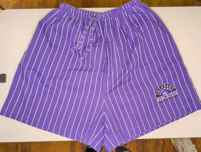 Pantalones Cortos Estilo Pijama Unisex Colorado Rockies Talla Grande/con Bolsillos, ¡Bordados! Foto 1 de 4
