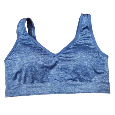 Jockey Seamless Blue Sports Bra XL Wirefree Pullover Stretch Workout Lounge Top - Image 1 of 4