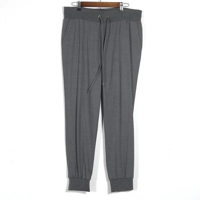 Pantalones de chándal BCBG Maxazria para mujer talla L gris con cordón mezcla de lana Foto 1 de 4