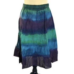 Vintage Midi Rock Gr. M Batik Festival Fee Whimsigoth Baumwolle Stufen Neu mit Etikett - Bild 1 von 8