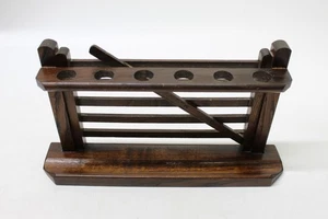 Vintage Wooden 6 slot Pipe Rack - Picture 1 of 6