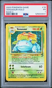 PSA 1 2000 Base Set 2 II Venusaur 18/130 Holo Foil Rare WOTC Unlimited Pokemon - Picture 1 of 2