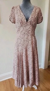 Princess Polly Maxi Dress Prairie Print Cottage Core Size 6 Low Cut V- Neck  - Picture 1 of 9