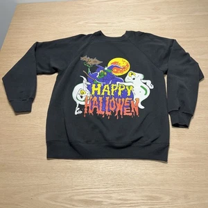 Vintage Halloween Sweatshirt Hanes Activewear Large Crewneck Made In USA - Picture 1 of 18