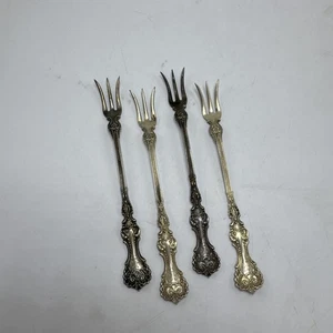 Pompadour von Whitney Co. 1898 Sterling Cocktail Meeresfrüchte Gabeln monogrammiert Set 4 - Bild 1 von 20