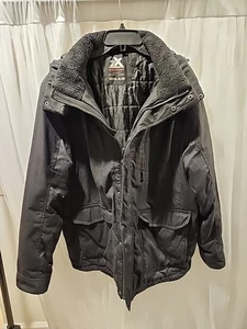Zero Xposur Mens Large Softshell Zip Up Mid Weight Coat Black Gray Heather - Picture 1 of 7