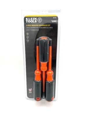 Klein Tools 3 Piece 1000-Volt Insulated Screwdriver Set 85073INS Made in USA - Image 1 of 4