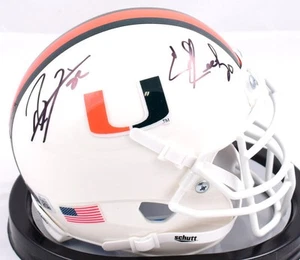 Ray Lewis Ed Reed Signed Miami Hurricanes White Schutt Mini Helmet-BA W Hologram - Picture 1 of 4