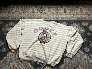 vintage Goofy sweatshirt striped spellout pullover made in USA S/M See Photos - Picture 1 of 7