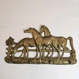 Llave ecuestre de latón para caballos 4 ganchos de colección granja granero cottagecore - Imagen 1 de 8