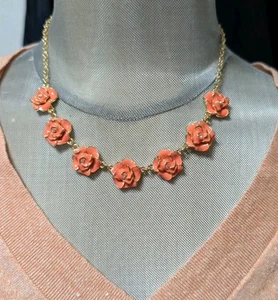 Collar Swarovski Tono Oro Esmalte Flor Cristal 18"  - Imagen 1 de 9