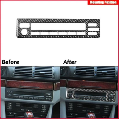 For BMW M5 E39 1998-2003 Center Console Radio Control Cover Carbon Fiber Sticker Foto 1 de 4