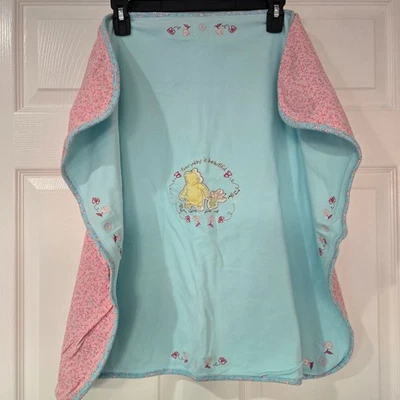 Disney Classic Pooh Reversible Embroidered Everything is Beautiful Baby Blanket - Image 1 of 4