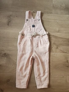 Osh Kosh Baby B'gosh  Pink Striped Overalls Ribbon Girls Size  24 Months Toddler - Picture 1 of 7