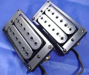 PASTILLAS DE GUITARRA HUMBUCKER NEGRAS A JUEGO - POSTE HEXADECIMAL - JUEGO DE PASTILLAS - Imagen 1 de 3
