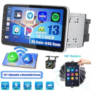 Rotatable 10.1'' Apple Carplay Car Stereo 4+64G Android 13 Double 2Din Radio GPS - Picture 1 of 15