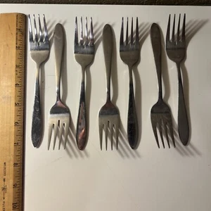 7 Oneida OHS380 Salatgabeln 7" spitze Spitze glänzend Edelstahl Besteck Silberbesteck - Bild 1 von 5