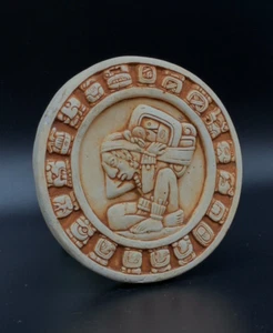 Stone Wall maya calendar coaster souvenir Vintage Stoneware Pottery Mexico ⭐ - Picture 1 of 8