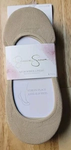 Jessica Simpson Mrico Liners W/ Non-Slip Heel Tan Black 6Pr  Shoe Size 4-10 - Picture 1 of 5