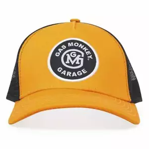 Cappello berretto camionista patch logo gas garage iniziale - senape / nero - stock uk - Foto 1 di 3