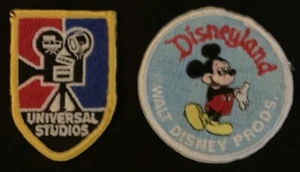 Preown lot 2 Vtg Disneyland/Universal Studios sew-on patches, Free Ship! Ex cond - Picture 1 of 2