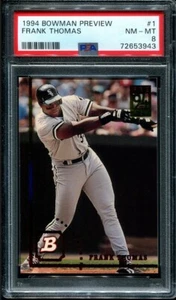 PSA 8 NM MINT 1994 BOWMAN PREVIEW FRANK THOMAS #1 WHITE SOX 53943 B174 - Picture 1 of 1