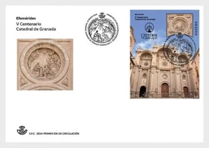 spain 2024 espagne V Centenary of the Cathedral of Granada church 1523 ms1v FDC - Picture 1 of 1