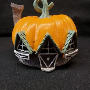 VTG Pumpkin House Holds Tea light Spooky Sweet HALLOWEEN ASSEMBLAGE DECOR - Picture 1 of 5