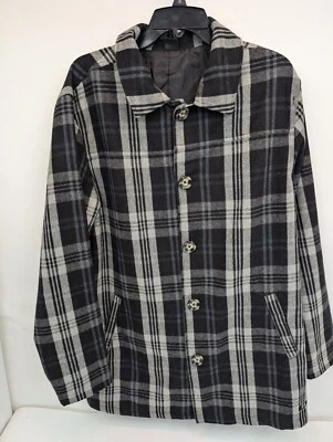 Oakley Women's Coat Wool Button-up Jacket Plaid Gingham Black Gray Size Large - Image 1 of 4