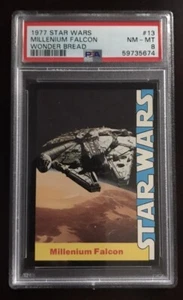 1977 STAR WARS WONDER BREAD #13 MILLENIUM FALCON PSA 8 NM RARE ROOKIE RC Not AFA - Picture 1 of 2