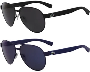 Lacoste Metal Aviator Sunglasses w/Pique Pattern Temples - L185S - Picture 1 of 4