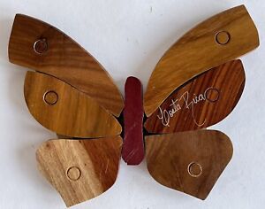 Exquisite 9" Souvenir Wooden Butterfly/Moth from Costa Rica - Handcrafted Woods