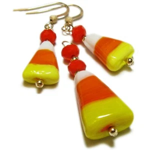 Adorables pendientes y colgante de maíz de caramelo con cuentas de vidrio de SoniaMcD - Imagen 1 de 23