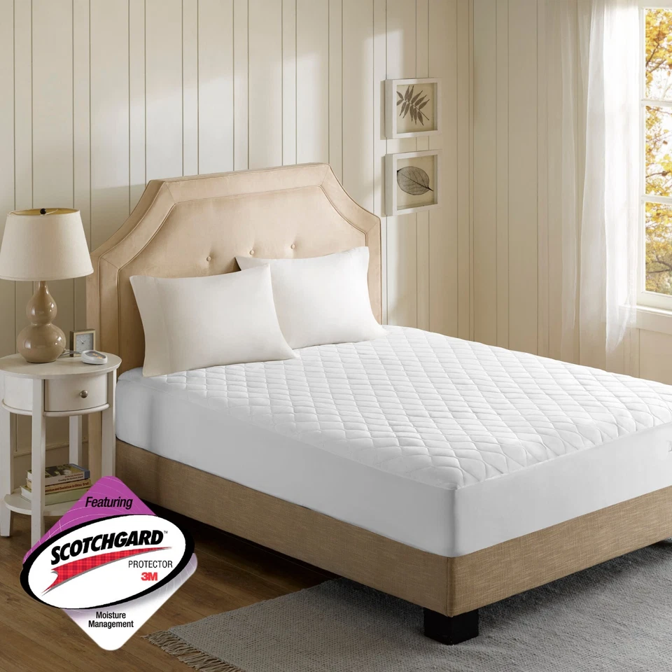 Beautyrest Cal King Heated Mattress Pad With 3 M Scotchgard In White BR55-0537