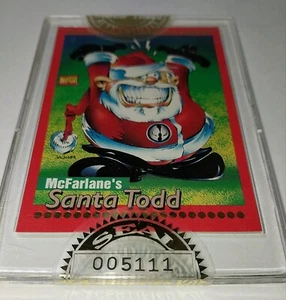 1992 Wizard Press Magazine Santa Todd Card COA Todd McFarlane - Picture 1 of 11