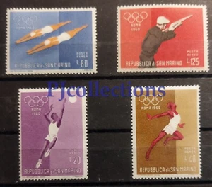 253- SAN MARINO 1960 OLYMPISCHE SPIELE VON ROM LUFTPOST FULL SET 4 STAMPS MNH - Bild 1 von 1