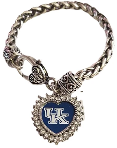 47752 Kentucky Wildcats Rhinestone Heart Rhinestone Pendant Bracelet Cover